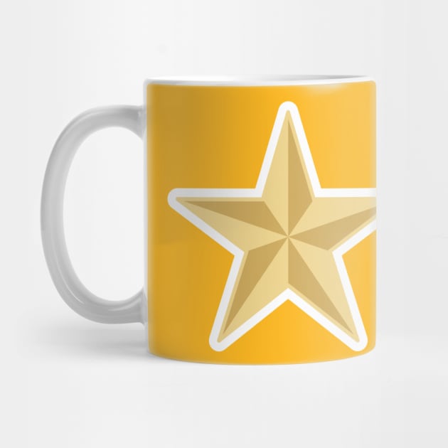 Gold Star Sticker design vector illustration. Star icon design concept. Success award or ranking award star sticker vector design. by AlviStudio